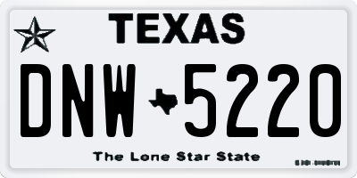 TX license plate DNW5220
