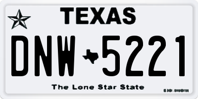 TX license plate DNW5221