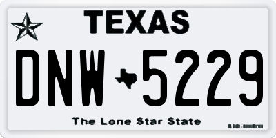 TX license plate DNW5229