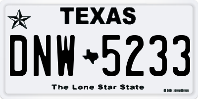 TX license plate DNW5233