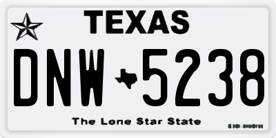 TX license plate DNW5238