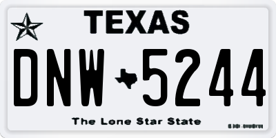TX license plate DNW5244