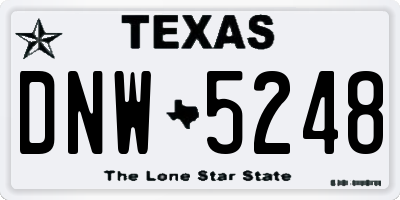 TX license plate DNW5248