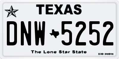 TX license plate DNW5252
