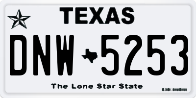 TX license plate DNW5253
