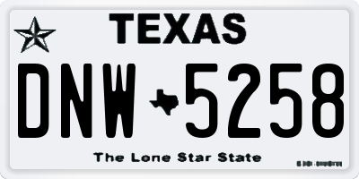 TX license plate DNW5258