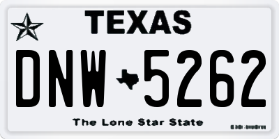 TX license plate DNW5262