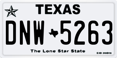 TX license plate DNW5263