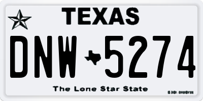 TX license plate DNW5274