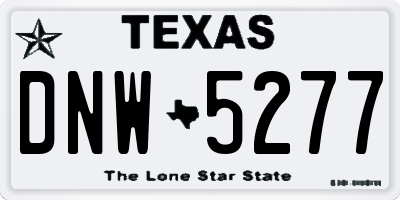 TX license plate DNW5277