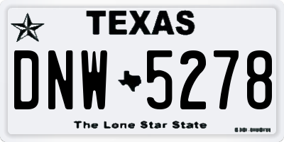 TX license plate DNW5278