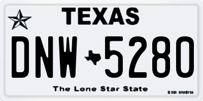 TX license plate DNW5280