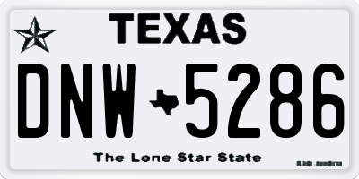 TX license plate DNW5286