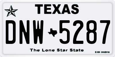 TX license plate DNW5287