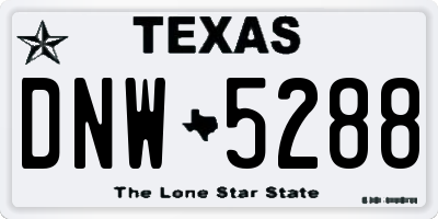 TX license plate DNW5288
