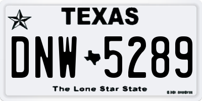 TX license plate DNW5289