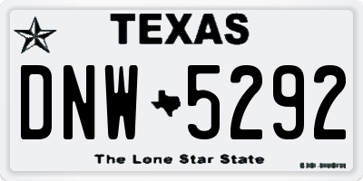 TX license plate DNW5292
