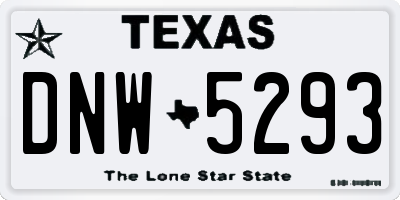 TX license plate DNW5293