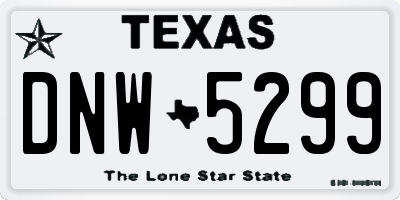 TX license plate DNW5299