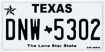 TX license plate DNW5302