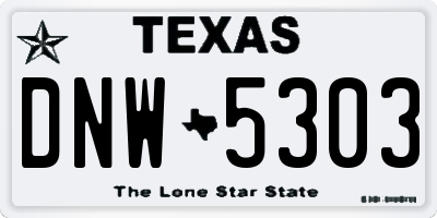 TX license plate DNW5303