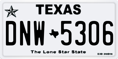 TX license plate DNW5306
