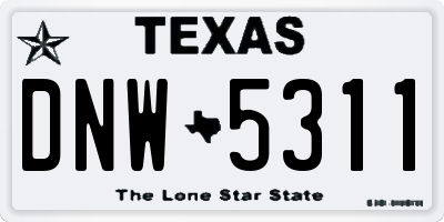 TX license plate DNW5311