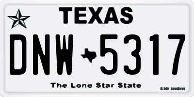 TX license plate DNW5317