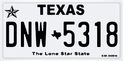 TX license plate DNW5318