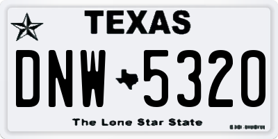 TX license plate DNW5320
