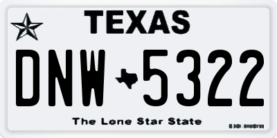 TX license plate DNW5322