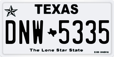 TX license plate DNW5335