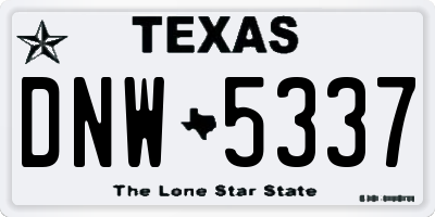 TX license plate DNW5337