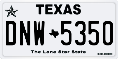 TX license plate DNW5350