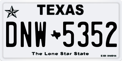TX license plate DNW5352