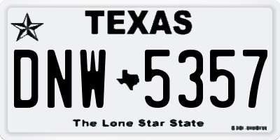 TX license plate DNW5357