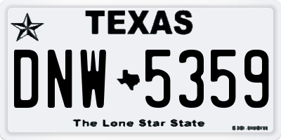 TX license plate DNW5359