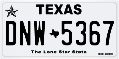 TX license plate DNW5367