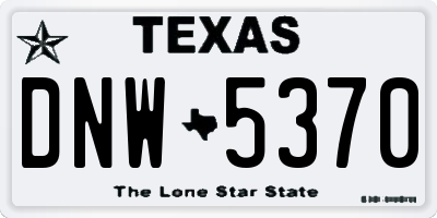 TX license plate DNW5370