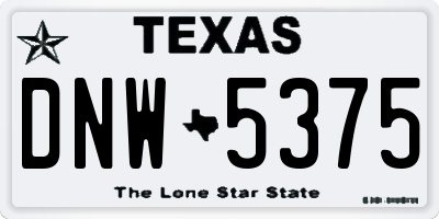 TX license plate DNW5375