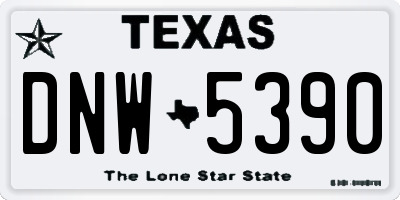 TX license plate DNW5390