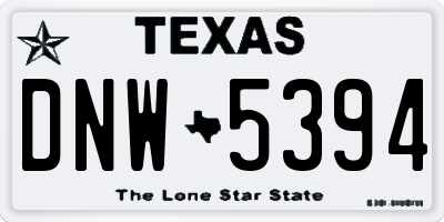 TX license plate DNW5394