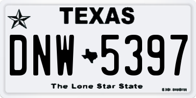 TX license plate DNW5397