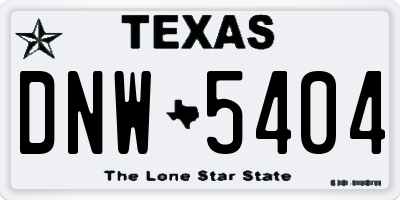 TX license plate DNW5404