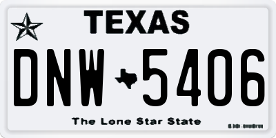 TX license plate DNW5406