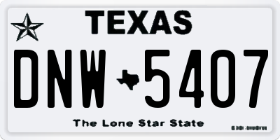 TX license plate DNW5407