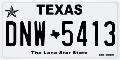 TX license plate DNW5413