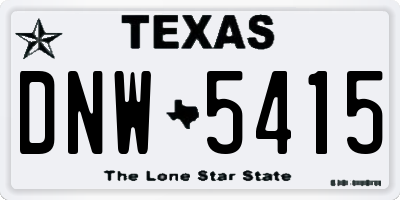 TX license plate DNW5415
