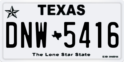 TX license plate DNW5416