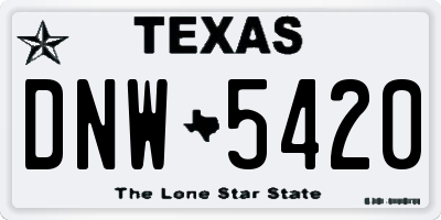 TX license plate DNW5420